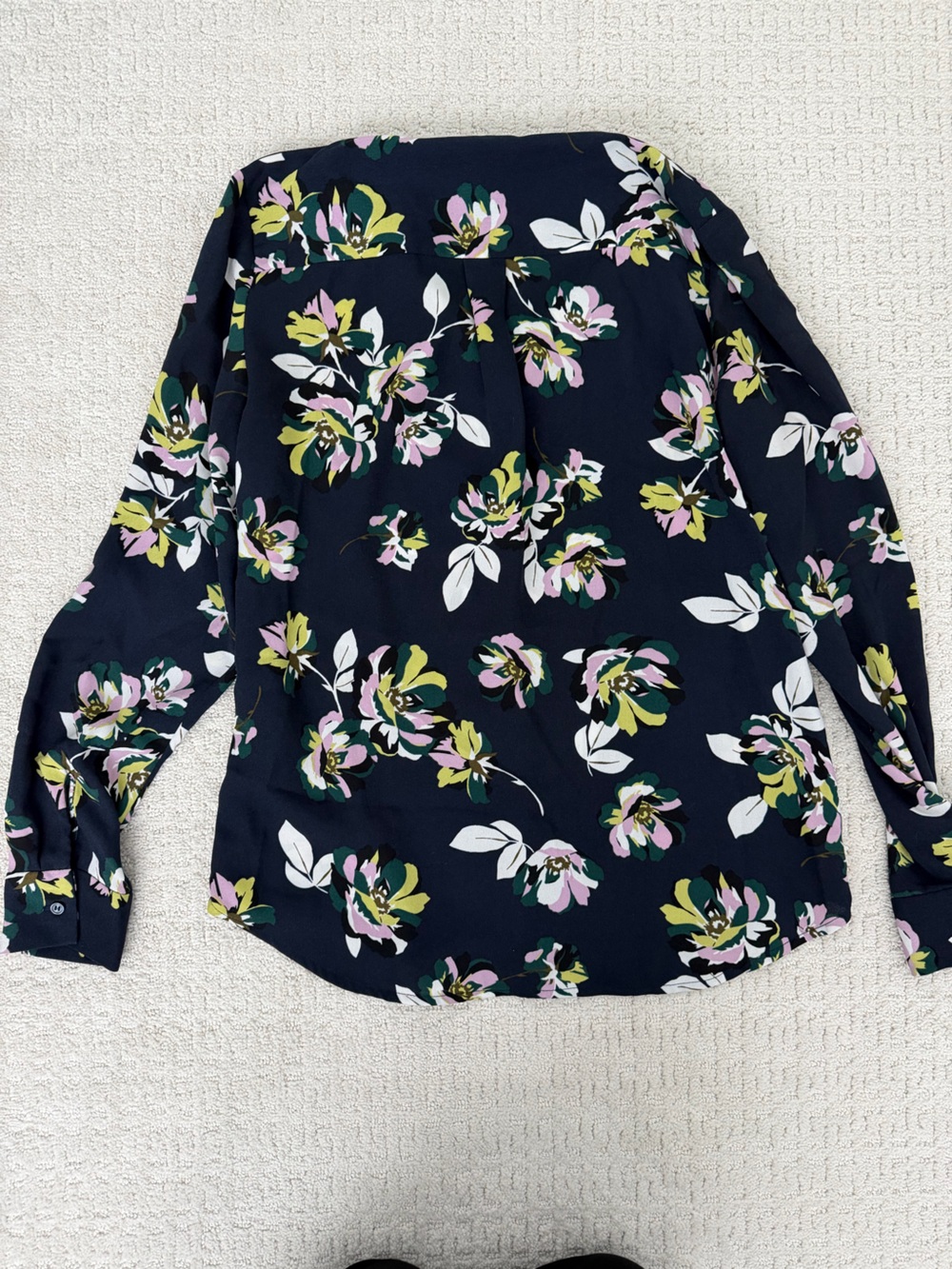Halogen Navy Floral Button-Down Blouse - Picture 2 of 8